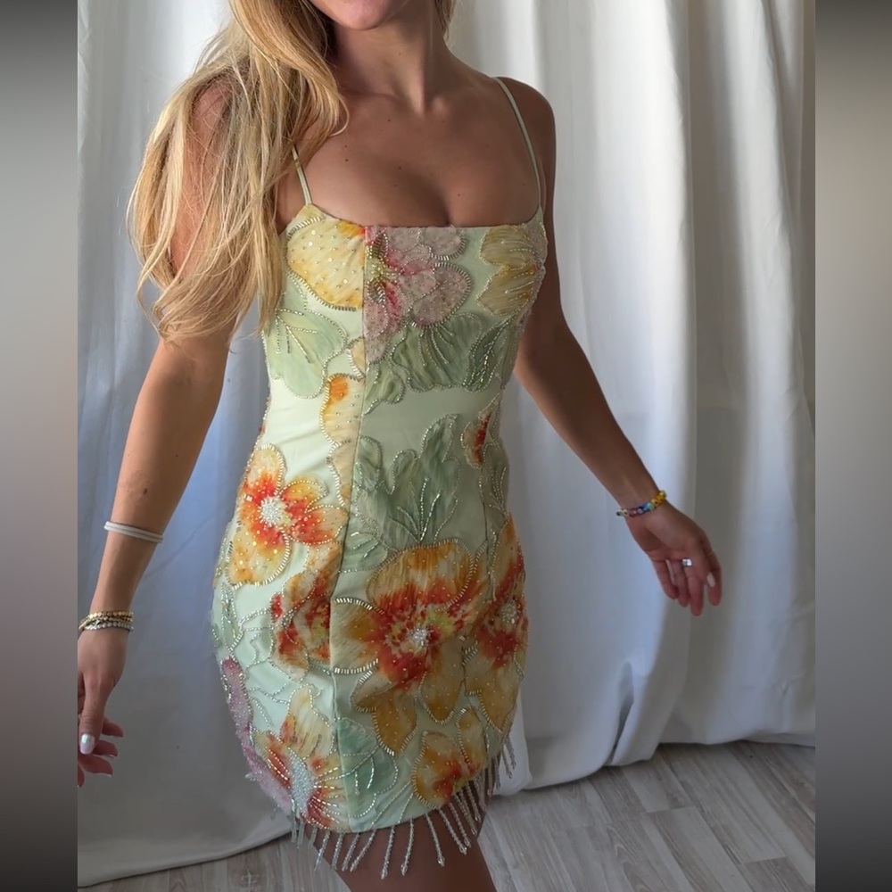 PEPPERMAYO Gatiana bead sequin floral beaded mini dress - Picture 11 of 13